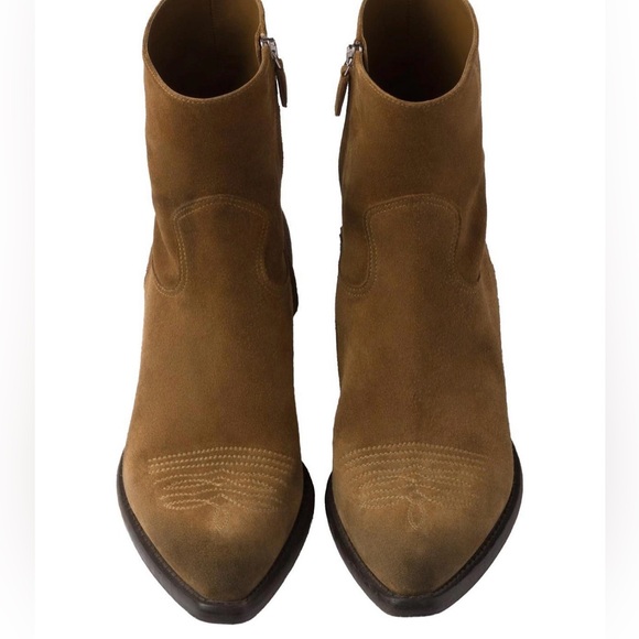Prada Brown Suede Ankle Boots - Picture 3 of 17